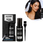TINTE COLOR NEGRO SEMIPERMANENTE PARA CABELLO, BARBA Y BIGOTE CON BROCHA APLICADORA AGIVA 125ML