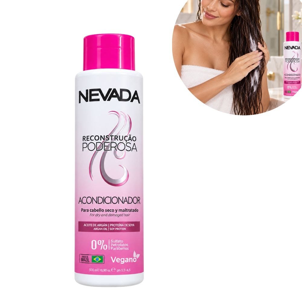 ACONDICIONADOR RECONSTRUCCIÓN PODEROSA ACEITE DE ARGÁN Y PROTEÍNA DE SOYA NEVADA 500ML ACONDICIONADOR RECONSTRUCCIÓN PODEROSA ACEITE DE ARGÁN Y PROTEÍNA DE SOYA NEVADA 500ML