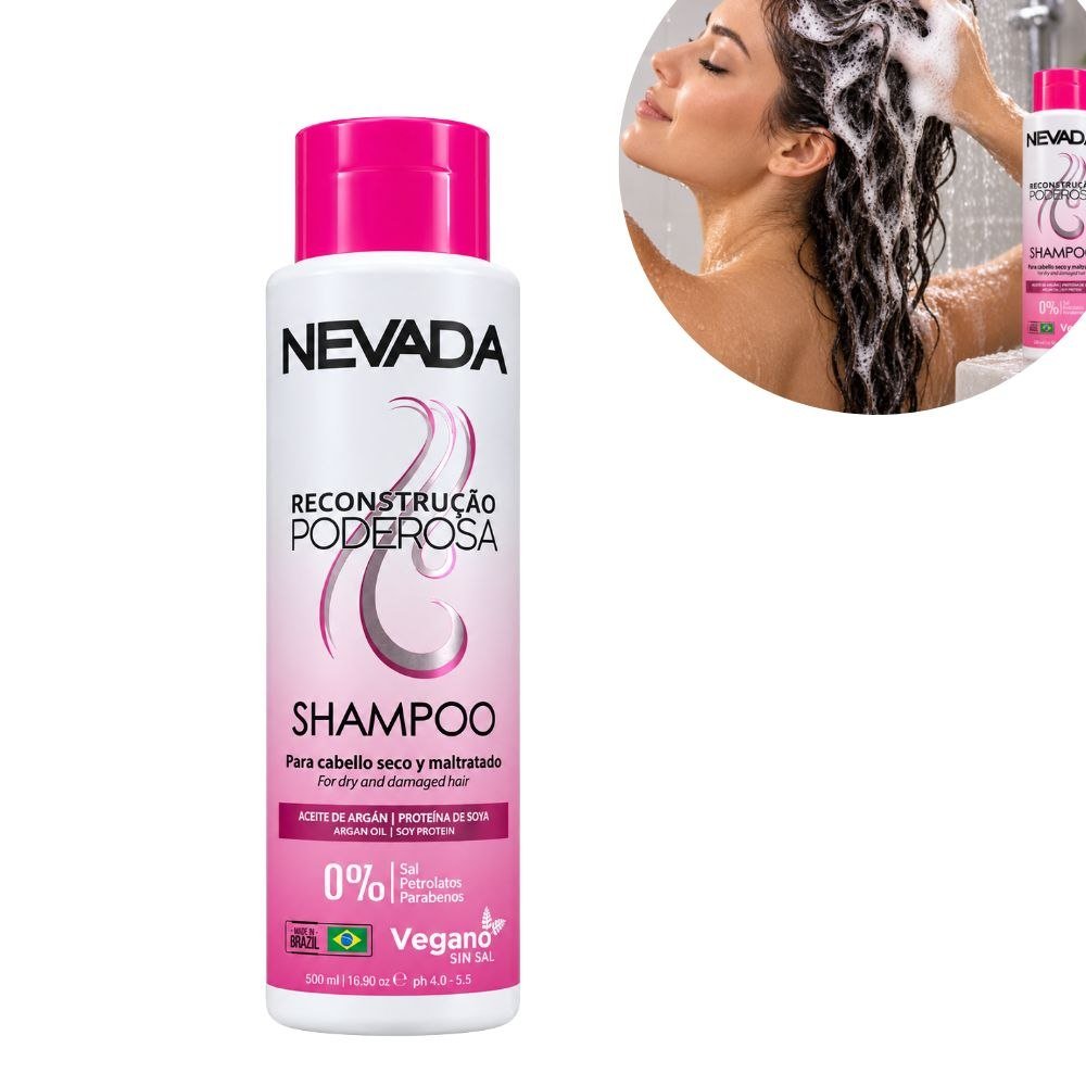 CHAMPÚ RECONSTRUCCIÓN PODEROSA ACEITE DE ARGÁN Y PROTEÍNA DE SOYA NEVADA 500ML CHAMPÚ RECONSTRUCCIÓN PODEROSA ACEITE DE ARGÁN Y PROTEÍNA DE SOYA NEVADA 500ML