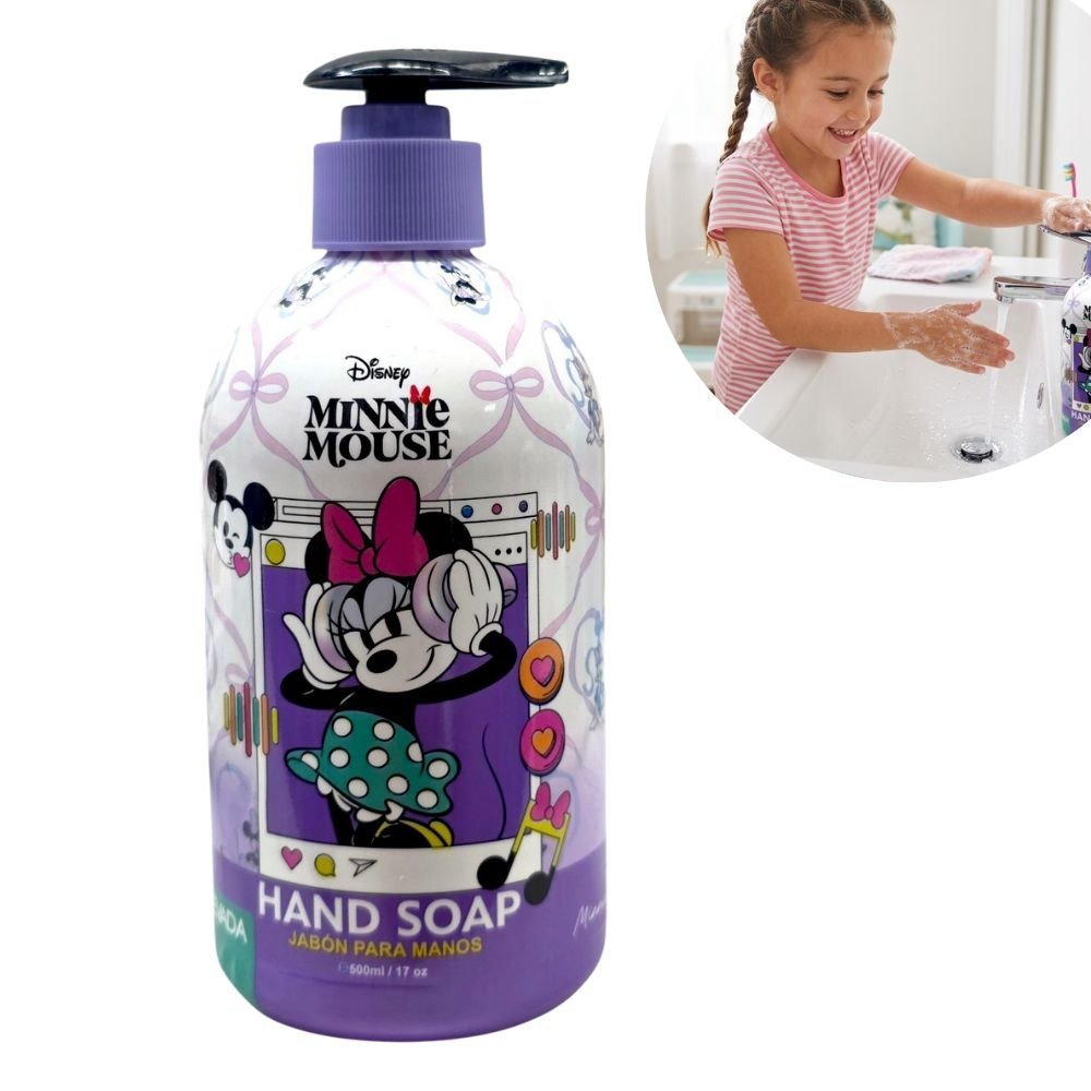 JABÓN LÍQUIDO PARA MANOS DISNEY MINNIE MOUSE CON DISPENSADOR 500ML JABÓN LÍQUIDO PARA MANOS DISNEY MINNIE MOUSE CON DISPENSADOR 500ML