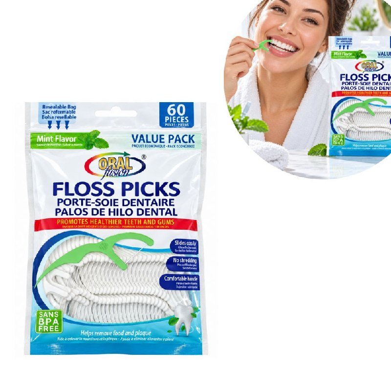 SET DE PALILLOS DE HILO DENTAL E INTERDENTALES CON SABOR MENTA ORAL FUSION 60PCS SET DE PALILLOS DE HILO DENTAL E INTERDENTALES CON SABOR MENTA ORAL FUSION 60PCS