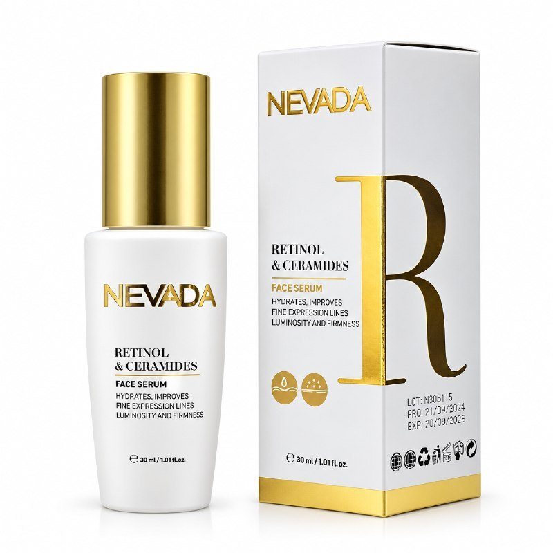 SUERO FACIAL ANTIEDAD HIDRATANTE Y REAFIRMANTE CON RETINOL Y CERAMIDAS NEVADA 30ML SUERO FACIAL ANTIEDAD HIDRATANTE Y REAFIRMANTE CON RETINOL Y CERAMIDAS NEVADA 30ML