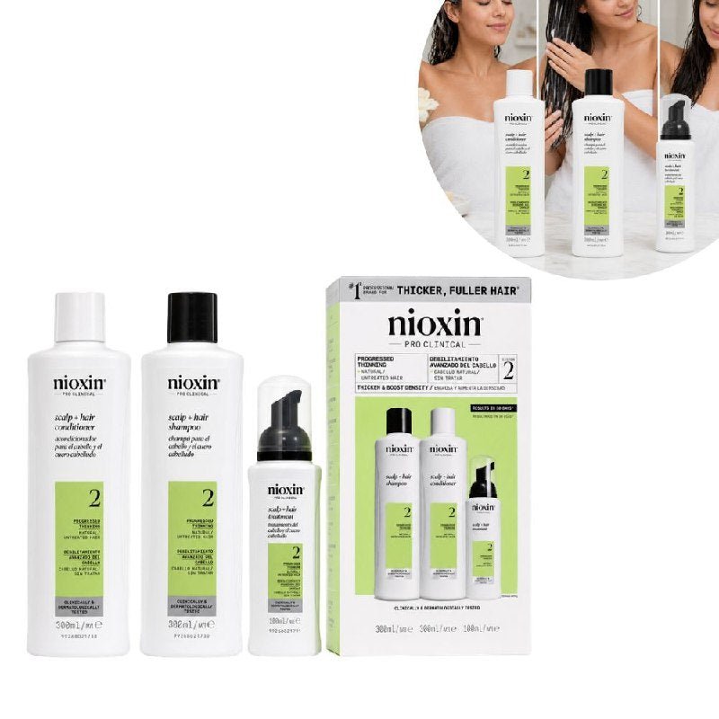 054bf833-0d27-4fa4-983f-ab6a8409a627.jpg SET DE 3 PASOS DE TRATAMIENTO COMPLETO ANTICAIDA ENGROSADOR Y PURIFICANTE CON NIACINAMIDA, ACEITE DE MENTA Y MENTOL NIOXIN - Imagen 1