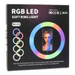 ARO DE LUZ LED DE 10 PULGADAS CON ROTACION PANORAMICA E INCLINACION DE 360 GRADOS, PERMITIENDO AJUSTE LIBRE DEL ANGULO PARA ILUMINACION PERFECTA, 3 NIVELES DE TEMPERATURA AJUSTABLES RBG LED SOFT RING MJ30