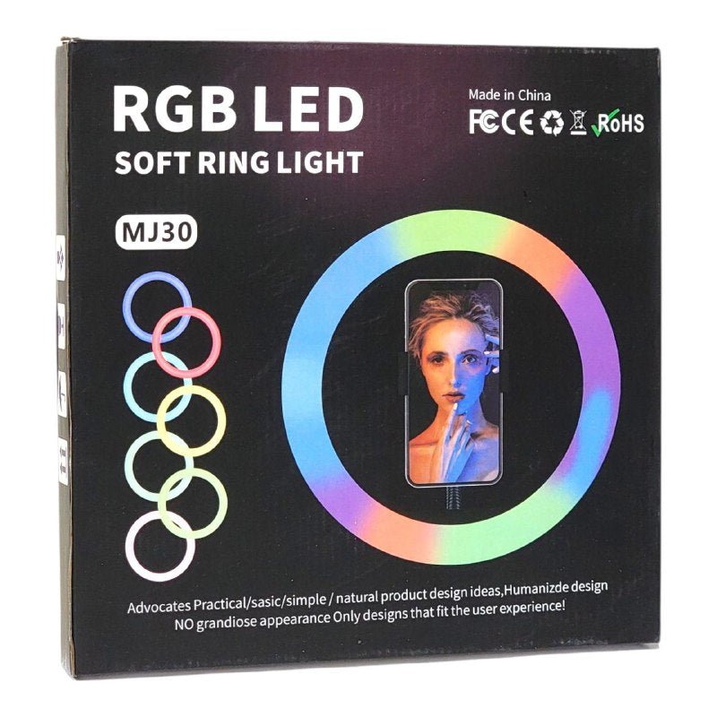 0ff8b0ae-12ef-4aff-9bb1-6bc6b3f2a366.jpg ARO DE LUZ LED DE 10 PULGADAS CON ROTACION PANORAMICA E INCLINACION DE 360 GRADOS, PERMITIENDO AJUSTE LIBRE DEL ANGULO PARA ILUMINACION PERFECTA, 3 NIVELES DE TEMPERATURA AJUSTABLES RBG LED SOFT RING MJ30 - Imagen 1