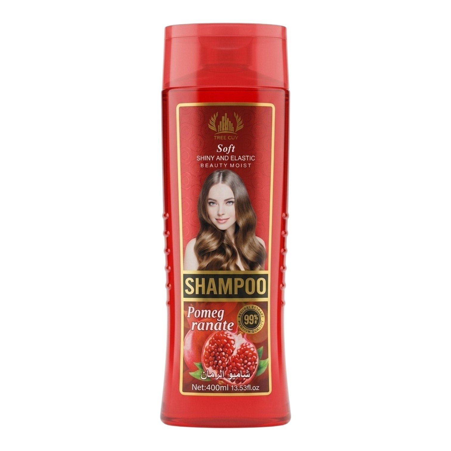 1a4f3368-8673-4813-abf4-f7374cc7f9ac.jpg SHAMPOO EXTRACTO DE GRANADA APORTA BRILLO, SUAVIDAD Y MAYOR ELASTICIDAD TREE CITY CONT. 400ML - Imagen 1