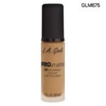 BASE MAQUILLAJE LIQUIDA MATE LARGA DURACION TONO GLM675 MEDIUM BEIGE PRO.MATTE HD L.A. GIRL 30ML