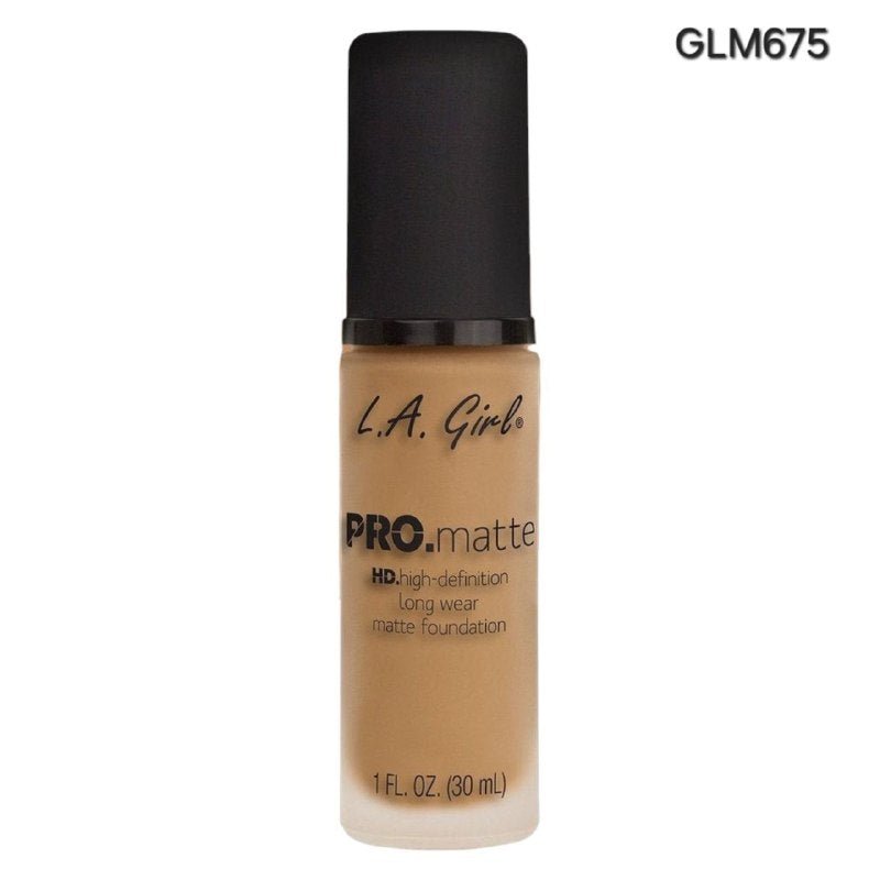 1c359dc1-e901-4f22-a3c8-c8e9277ae8d0.jpg BASE MAQUILLAJE LIQUIDA MATE LARGA DURACION TONO GLM675 MEDIUM BEIGE PRO.MATTE HD L.A. GIRL 30ML - Imagen 1