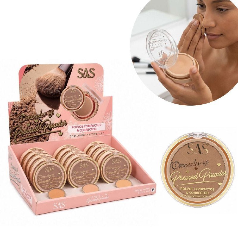 1c67d66d-58ea-4c5d-8b91-9e35570197d2.jpg POLVOS COMPACTOS Y CORRECTOR EN CREMA PORTÁTIL MAQUILLAJE ECONÓMICO SAS 6.2g 4.7g - Imagen 1