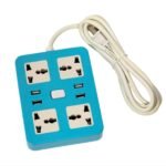 REGLETA EXTENSION ENCHUFE INTELIGENTE, 3 TOMAS DE CORRIENTE CA Y 4 PUERTOS USB, TOMAS DE CORRIENTE, CARGA RAPIDA INTELIGENTE, PLASTICOS DE ALTA RESISTENCIA, PROTECCION CONTRA FUGAS Y SOBRETENSIONMES CHUANXIN CX-T03