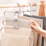 ORGANIZADOR GANCHO PERCHERO PARA PANTALONES 2 GANCHOS DE UNA SOLA CAPA, USO VERTIAL Y HORIZONTAL, AHORRA ESPACIO, APERTURA FACIL DURADERO YOUYIDOUDOU 2UND