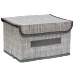 ORGANIZADOR CAJA DE ALMACENAMIENTO PLEGABLE CON TAPA, CESTA DE TELA CON ASA, MULTIFUNCIONAL PARA ROPA, JUGUETES, ETC MNT HOME IMPLEMENTS 24X19CM