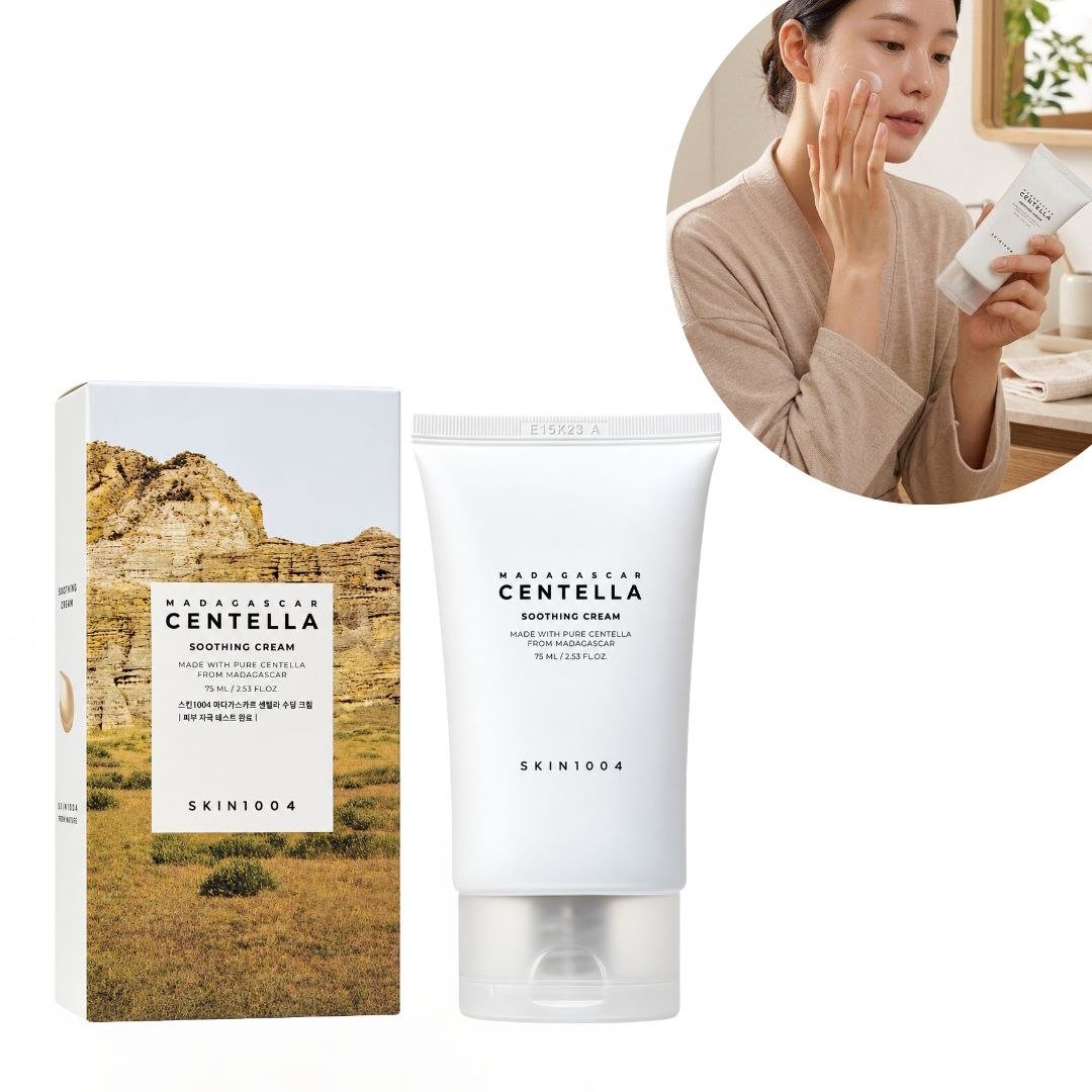 5bb25305-23ed-4378-8863-cf0cc142f7b8.jpg CREMA FACIAL CALMANTE PARA PIEL SENSIBLE Y ACNE CON CENTELLA ASIATICA DE MADAGASCAR Y CERAMIDAS SKIN1004 75ML - Imagen 1