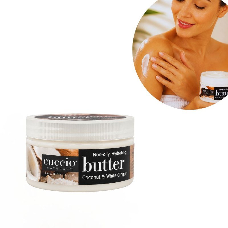 6d5743ff-d349-46d5-bb90-0c7e5e10e593.jpg CREMA CORPORAL EXFOLIANTE HIDRATANTE INTENSIVA CON AROMA A COCO Y JENGIBRE BLANCO CUCCIO 226G - Imagen 1