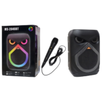 PARLANTE ALTAVOZ INALAMBRICO CON LUCES RGB DE PANEL COMPLETO, BATERIA DE ALTA CAPACIDAD Y 25W DE POTENCIA, SONIDO ENVOLVENTE Y MICROFONO PARA KARAOKE MS-2046BT