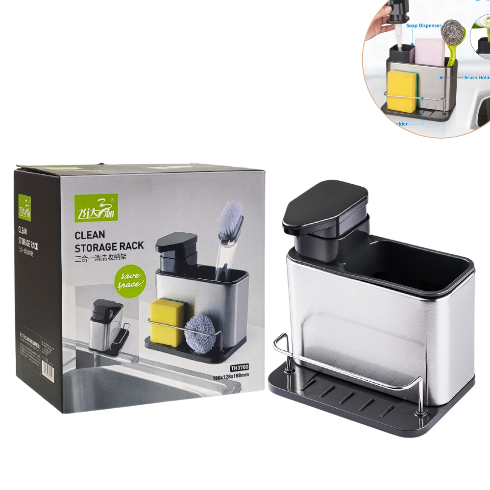 Disenosintitulo-2026-08-11T163040.964.png DISPENSADOR DE JABON LIQUIDO PARA COCINA O BAÑO 3 EN 1 DE ACERO INOXIDABLE - Imagen 1