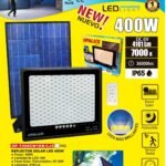 LUZ LED, LÁMPARA SOLAR CON SENSOR DE MOVIMIENTO Y PANEL SOLAR 400 WAT