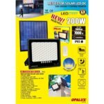 LUZ LED, LÁMPARA SOLAR CON SENSOR DE MOVIMIENTO Y PANEL SOLAR 200 WATT