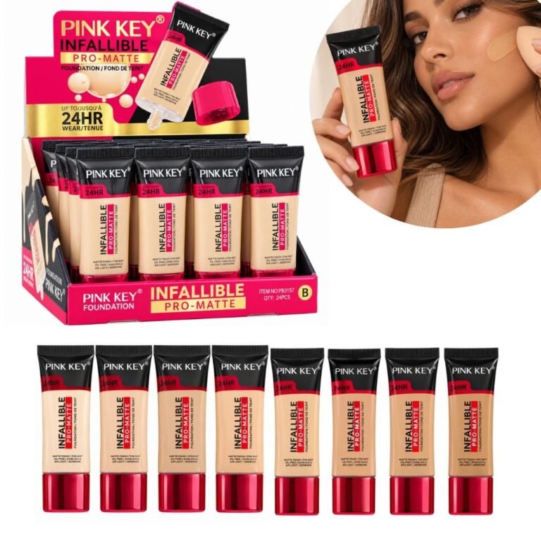 BASE DE MAQUILLAJE LÍQUIDA ACABADO MATE ECONÓMICA PINK KEY 24H