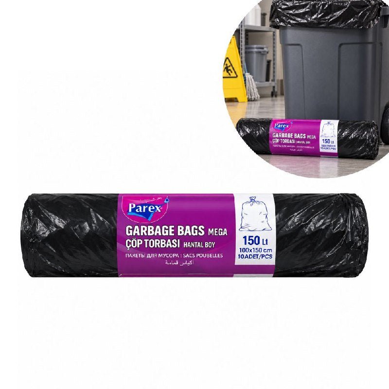 BOLSAS PARA BASURA EXTRA GRANDES DE 150L USO PESADO PAREX 10UND BOLSAS PARA BASURA EXTRA GRANDES DE 150L USO PESADO PAREX 10UND