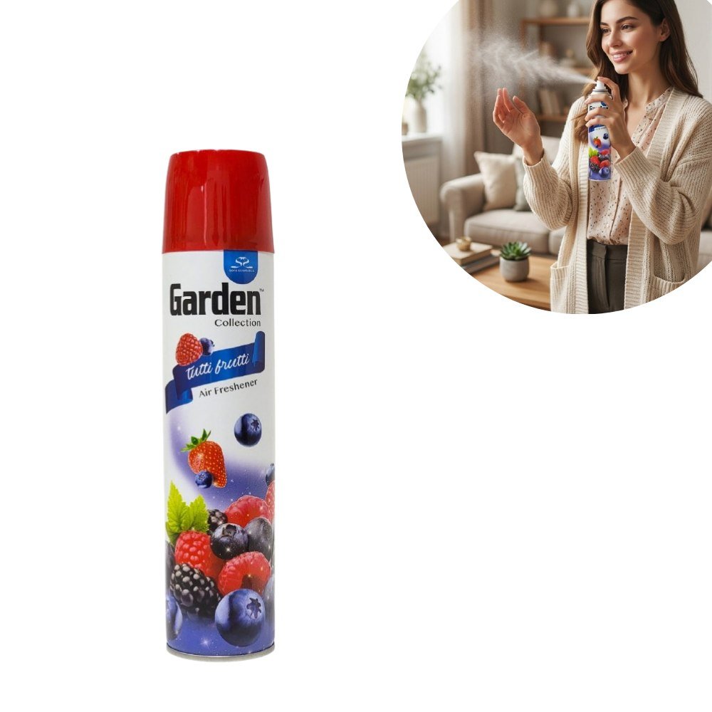 c393e622-0dd1-4828-9a01-ffeb720d8ffc.jpg AMBIENTADOR EN SPRAY AROMA A TUTTI FRUTTI Y FRUTOS ROJOS GARDEN COLLECTION 300ML - Imagen 1