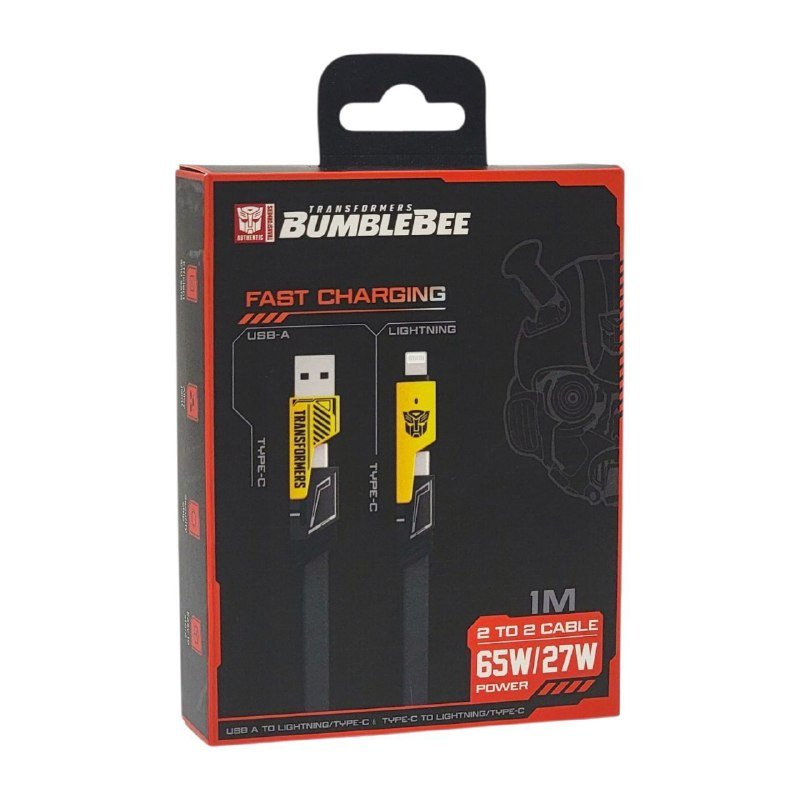 CABLE DE CARGA RAPIDA 4 EN 1 65W 27W USB C LIGHTNING TRANSFORMERS BUMBLEBEE CABLE DE CARGA RAPIDA 4 EN 1 65W 27W USB C LIGHTNING TRANSFORMERS BUMBLEBEE