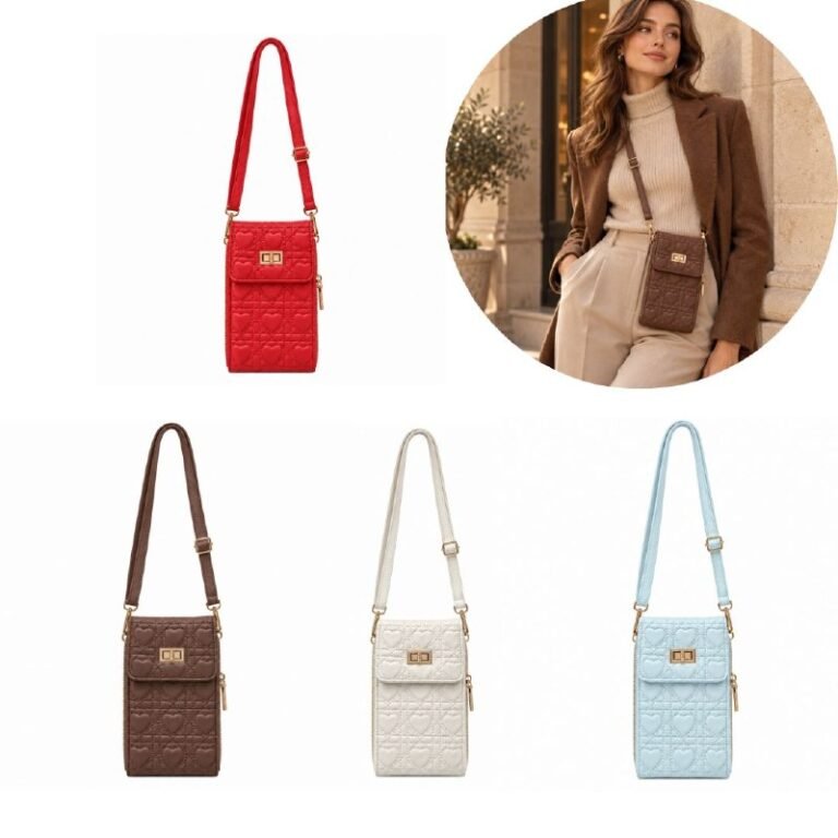 CARTERA PARA CELULAR Y ACCESORIOS CON CORREA AJUSTABLE SOFIAZUL 18X10CM