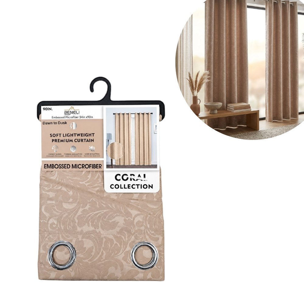 CORTINA PREMIUM DE MICROFIBRA CON RELIEVE BENELI HOME 137X229CM CORTINA PREMIUM DE MICROFIBRA CON RELIEVE BENELI HOME 137X229CM