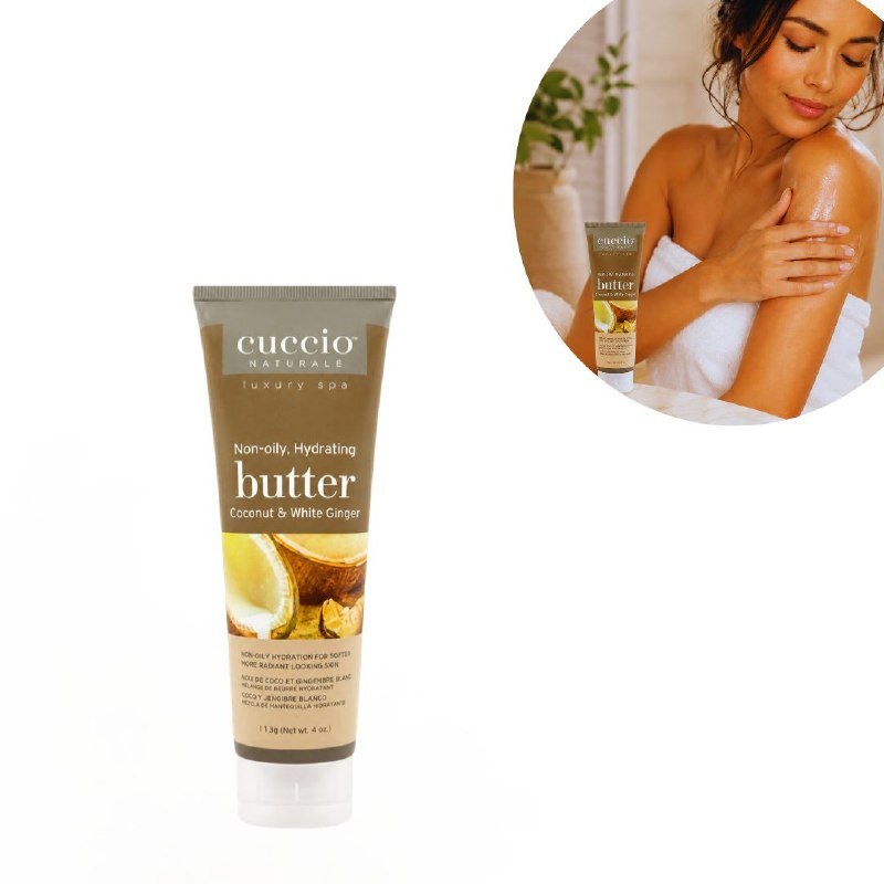 d714b7b9-e316-4965-a1a8-a5f61135d1cd.jpg CREMA CORPORAL HIDRATANTE Y ACONDICIONADORA ESTILO SPA CON AROMA COCO Y JENGIBRE BLANCO CUCCIO 113G - Imagen 1
