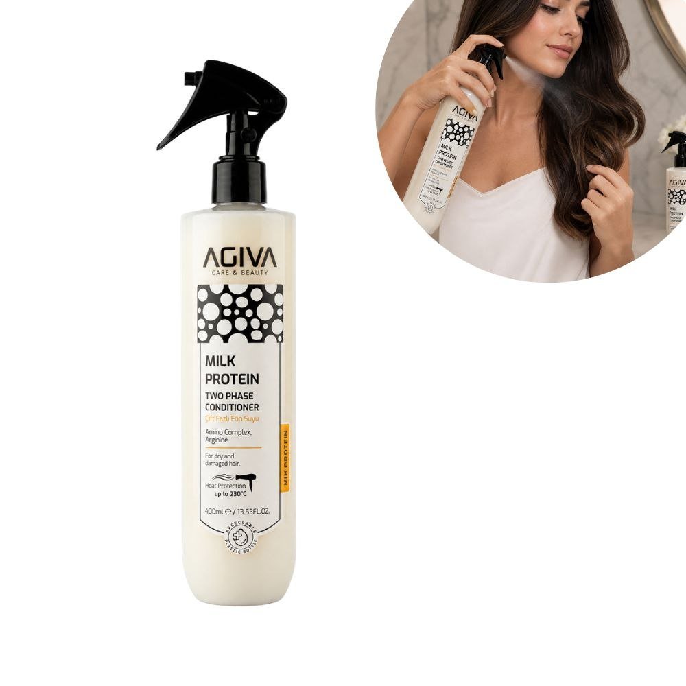 f55c246b-cca7-4edb-a6e9-f5e58e201b78.jpg ACONDICIONADOR BIFÁSICO AGIVA CARE & BEAUTY MILK PROTEIN 400ML 1 UND - Imagen 1