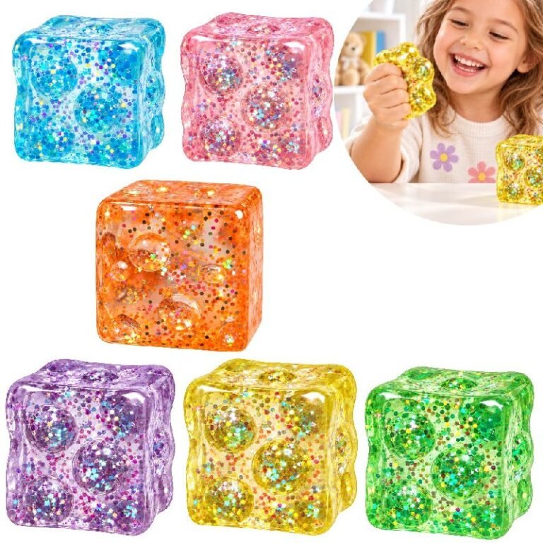 JUGUETE CUBO SENSORIAL ANTIESTRES FLEXIBLE DE GEL PARA NIÑOS 6X6CM