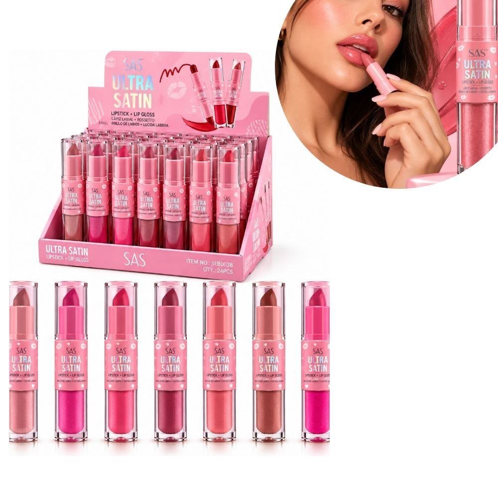 LABIAL Y BRILLO LABIAL 2 EN 1 ACABADO SATINADO ULTRA SATIN ECONÓMICO SAS LABIAL Y BRILLO LABIAL 2 EN 1 ACABADO SATINADO ULTRA SATIN ECONÓMICO SAS