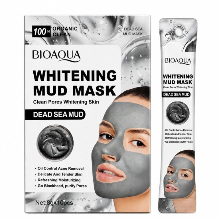MASCARILLA FACIAL DE BARRO DEL MAR MUERTO WHITENING BIOAQUA 8G X 10 SOBRES