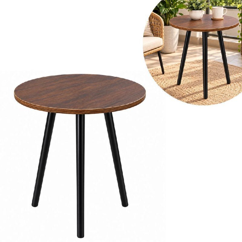 MESA AUXILIAR MODERNA CON ACABADO TIPO MADERA Y PATAS NEGRAS 40X40X55CM MESA AUXILIAR MODERNA CON ACABADO TIPO MADERA Y PATAS NEGRAS 40X40X55CM