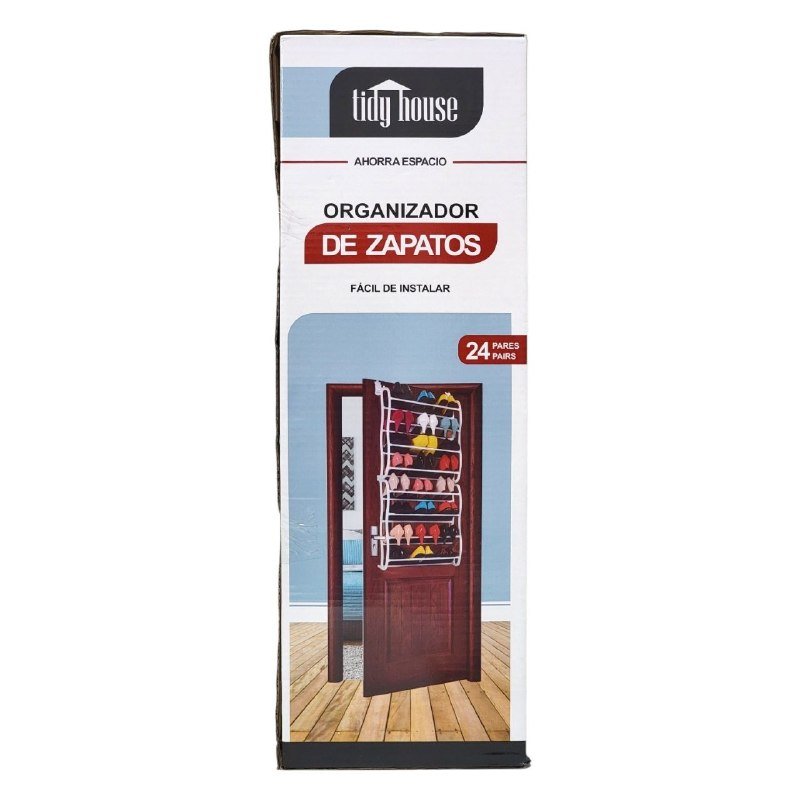 ORGANIZADOR ZAPATERA METALICA SOBRE LA PUERTA MULTINIVEL DE 24 PARES TIDY HOUSE 19.1X57.2X123.8CM ORGANIZADOR ZAPATERA METALICA SOBRE LA PUERTA MULTINIVEL DE 24 PARES TIDY HOUSE 19.1X57.2X123.8CM