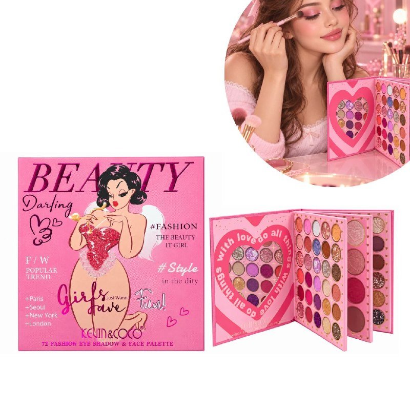 PALETA DE SOMBRAS Y MAQUILLAJE MULTIFUNCIONAL PARA OJOS Y ROSTRO KEVIN & COCO PALETA DE SOMBRAS Y MAQUILLAJE MULTIFUNCIONAL PARA OJOS Y ROSTRO KEVIN & COCO