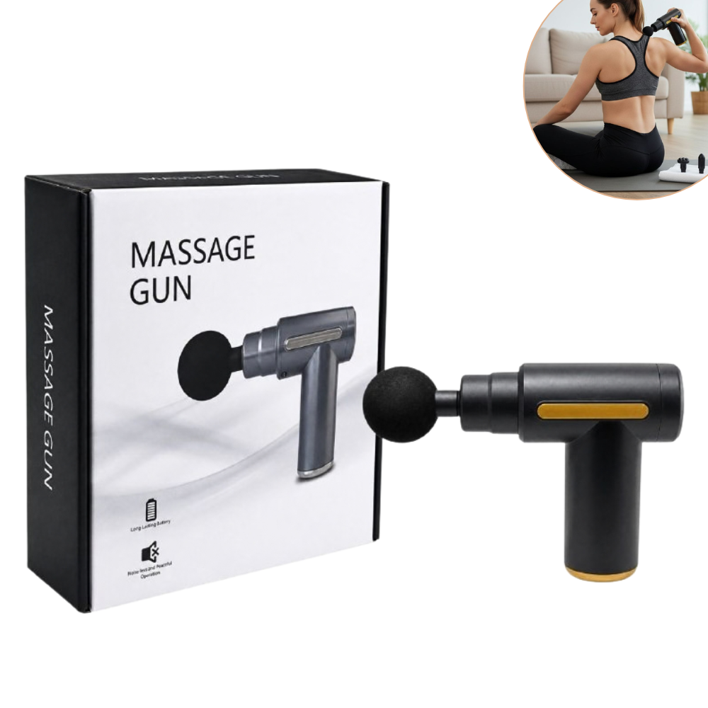PISTOLA DE MASAJE MUSCULAR INALAMBRICA Y RECARGABLE Y 4 CABEZALES INTERCAMBIABLE 30W PISTOLA DE MASAJE MUSCULAR INALAMBRICA Y RECARGABLE Y 4 CABEZALES INTERCAMBIABLE 30W