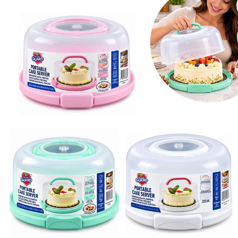 RECIPIENTE PORTA PASTELES CON CUPULA PROTECTORA FRESH GUARD 28X14CM RECIPIENTE PORTA PASTELES CON CUPULA PROTECTORA FRESH GUARD 28X14CM