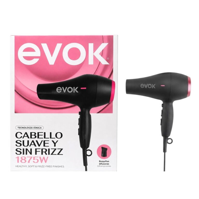 SECADORA DE CABELLO PROFESIONAL DE ALTA EFICIENCIA Y FLUJO TÉRMICO BALANCEADO EVOK SUAVE Y SIN FRIZZ 1875W