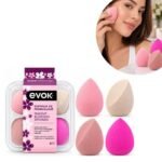 SET DE 4 ESPONJAS APLICADORAS DE MAQUILLAJE EVOK 7CM