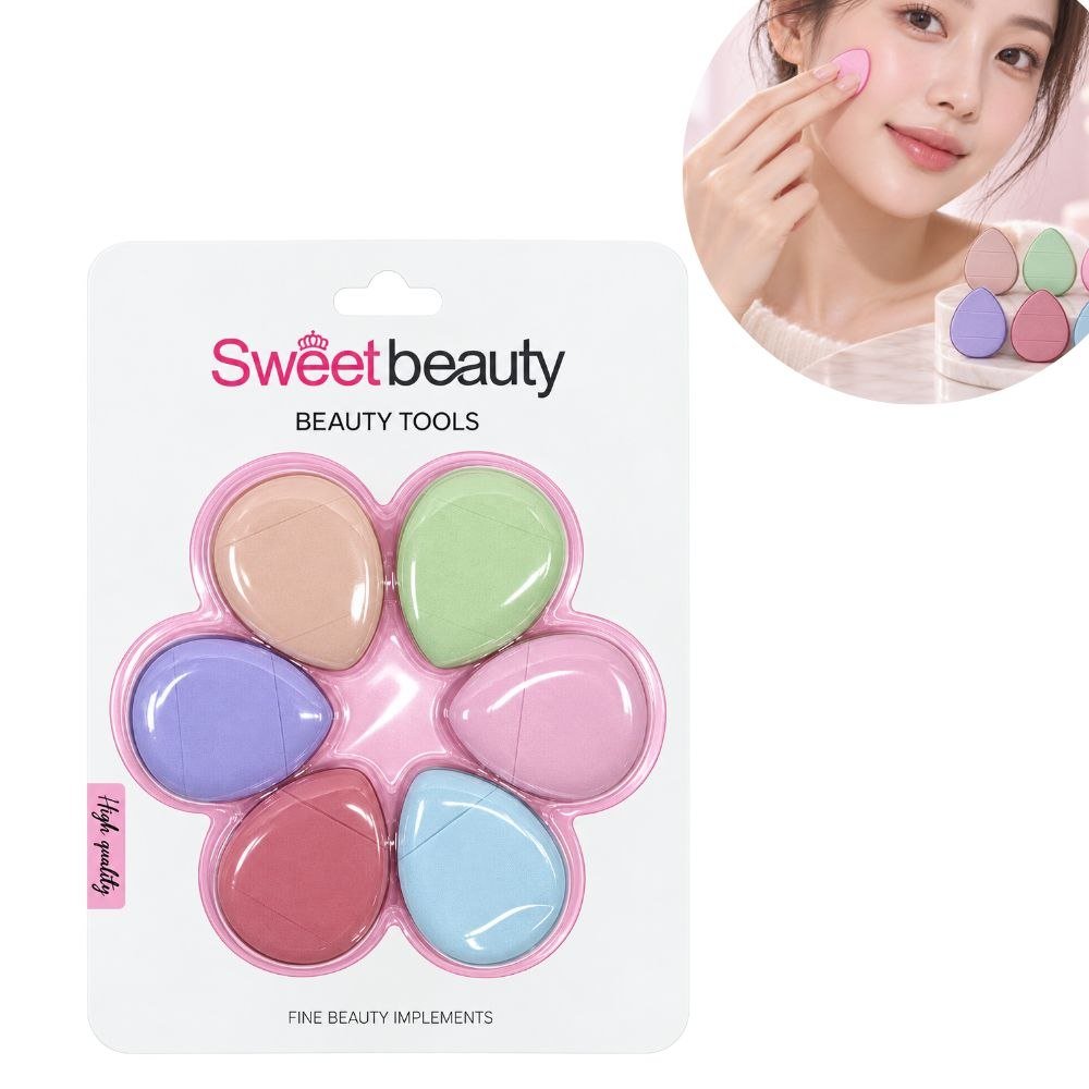 SET DE 6 ESPONJAS BORLAS MINI PARA MAQUILLAJE SWEET BEAUTY SET DE 6 ESPONJAS BORLAS MINI PARA MAQUILLAJE SWEET BEAUTY
