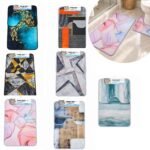 SET DE ALFOMBRAS PARA BAÑO SUAVES Y DECORATIVAS 2PCS DOOR MAT 80X50CM Y 18X18CM