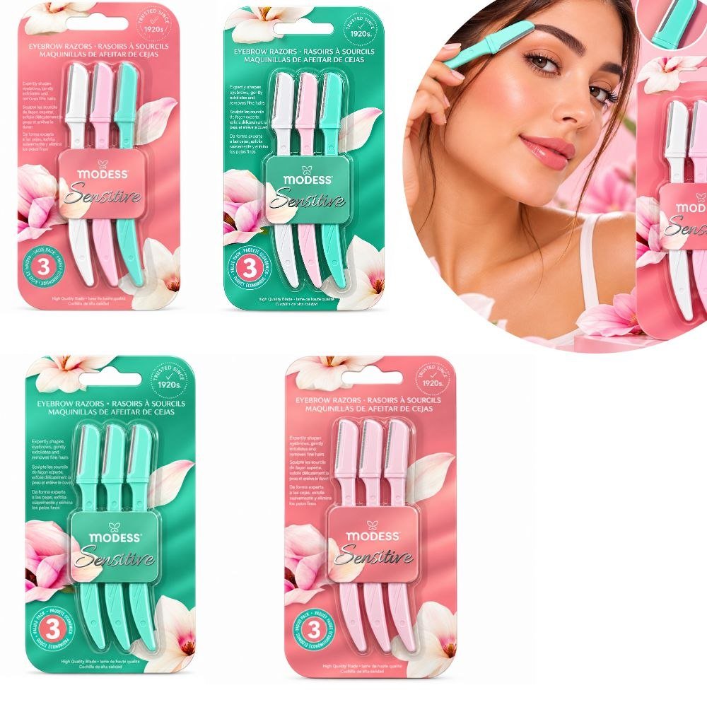 SET DE PERFILADORES DE CEJAS Y RASURADORES FACIALES SENSITIVE 3PCS MODESS SET DE PERFILADORES DE CEJAS Y RASURADORES FACIALES SENSITIVE 3PCS MODESS