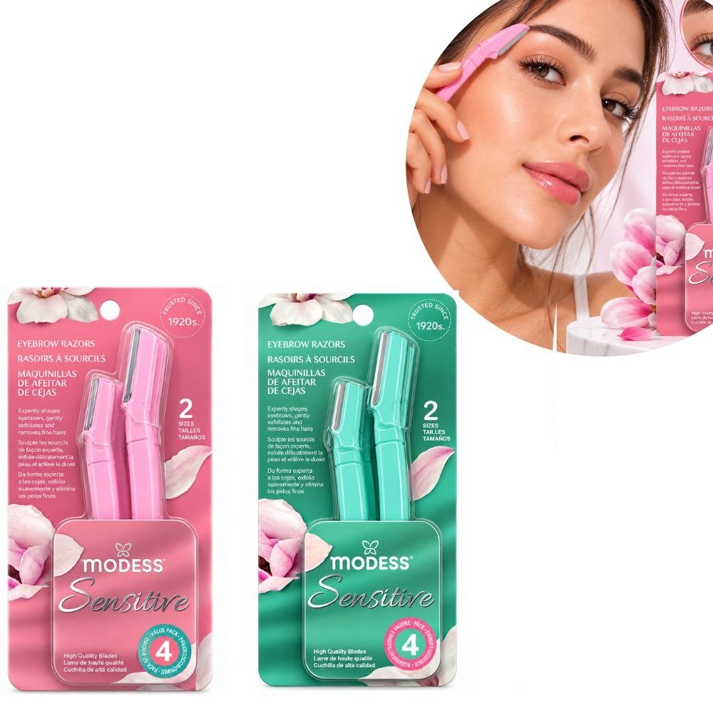 SET DE PERFILADORES Y RASURADORAS PARA CEJAS SENSITIVE 4PCS MODESS SET DE PERFILADORES Y RASURADORAS PARA CEJAS SENSITIVE 4PCS MODESS