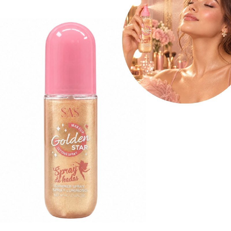 SPRAY FIJADOR DE MAQUILLAJE CON DESTELLOS DE BRILLO SAS 80ML SPRAY FIJADOR DE MAQUILLAJE CON DESTELLOS DE BRILLO SAS 80ML