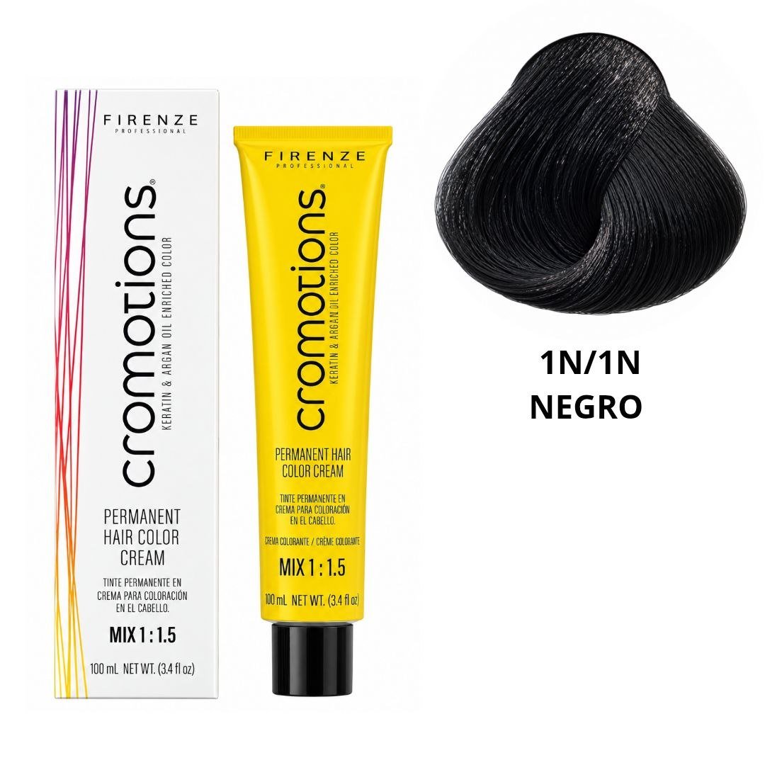 TINTE PERMANENTE EN CREMA CROMOTIONS 1N/1N NEGRO FIRENZE PROFESSIONAL 100ML TINTE PERMANENTE EN CREMA CROMOTIONS 1N/1N NEGRO FIRENZE PROFESSIONAL 100ML