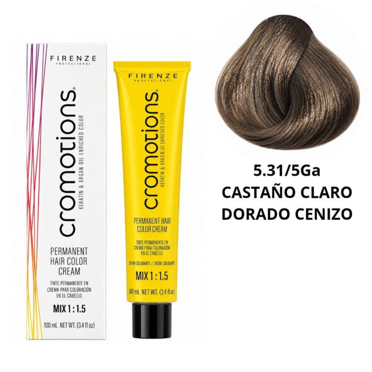 TINTE PERMANENTE EN CREMA CROMOTIONS 5.31/5GA CASTAÑO CLARO DORADO CENIZO FIRENZE PROFESSIONAL 100ML