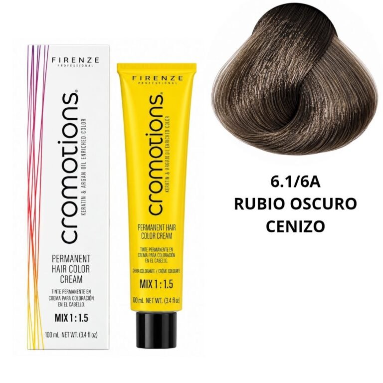 TINTE PERMANENTE EN CREMA CROMOTIONS 6.1/6A RUBIO OSCURO CENIZO FIRENZE PROFESSIONAL 100ML