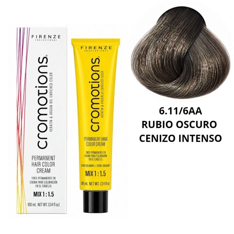 TINTE PERMANENTE EN CREMA CROMOTIONS 6.11/6AA RUBIO OSCURO CENIZO INTENSO FIRENZE PROFESSIONAL 100ML