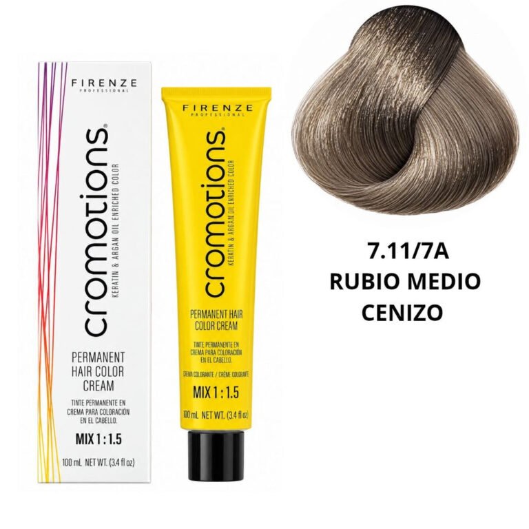 TINTE PERMANENTE EN CREMA CROMOTIONS 7.1/7A RUBIO MEDIO CENIZO FIRENZE PROFESSIONAL 100ML
